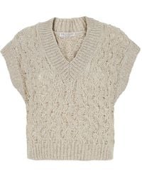 Brunello Cucinelli - Sequin-Embellished V-Neck Vest - Lyst