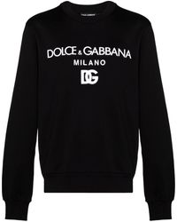Dolce & Gabbana - Jersey Sweatshirt With Dg Embroidery Black - Lyst