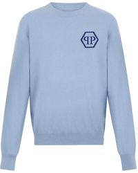 Philipp Plein - Jacquard Hexagon Roundneck Knitwear - Lyst