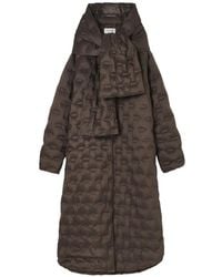 Psophia - Reversible Quilted Scarf-Detail Coat - Lyst