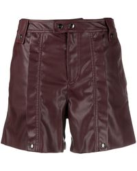 Iceberg - Panelled Faux-leather Shorts - Lyst