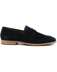 SERGIO MORETTI FIRENZE - Suede Penny Slot Loafers - Lyst