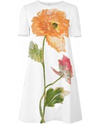 Carolina Herrera - Poppy-Print Mini Dress - Lyst
