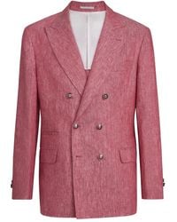 Brunello Cucinelli - Flap Pockets Denim Buttons Blazer - Lyst