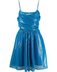 MSGM Wikkeljurk Met Pailletten - Blauw