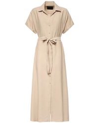 Dondup - Gabardine-Maxikleid Mit Gürtel - Lyst