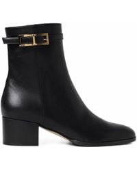 Sergio Rossi - Seventy Buckle-Fastening Leather Ankle Boots - Lyst