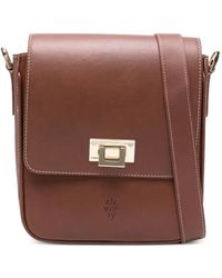 Eleventy - Logo-Debossed Leather Cross Body Bag - Lyst