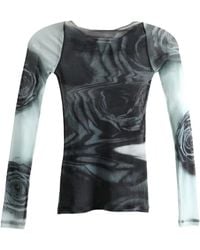 Jean Paul Gaultier - Rose-print Mesh Top - Lyst