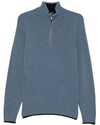 AROVESCIO - Ribbed-Knit Zip-Fastening Sweater - Lyst
