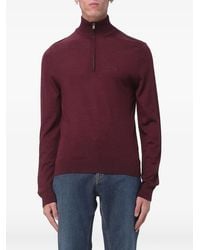 Etro - Quarter-Zip Embroidered-Logo Sweater - Lyst
