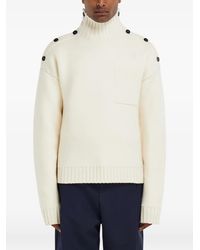 Ferragamo - Knitted Sweater With Button Detail - Lyst