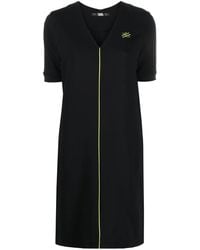 Karl Lagerfeld - Logo-Embroidered V-Neck Mini Dress - Lyst