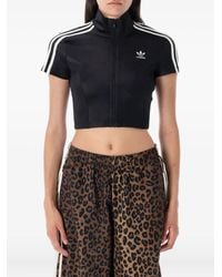adidas - Three-Stripe Zip-Up Sweatshirt - Lyst