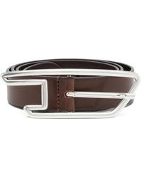 DIESEL - 3Cm Leather Belt With D-Logo Buckle - Lyst