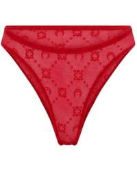 Marine Serre - Moonogram Mesh Flock Panties - Lyst