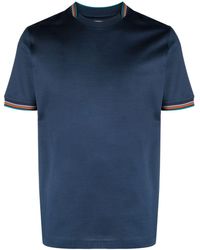 Paul Smith - Stripe-detail Cotton T-shirt - Lyst