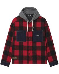 Izzue - Check-Pattern Drawstring-Hood Jacket - Lyst