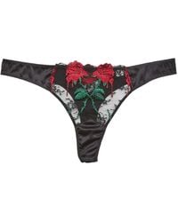Fleur du Mal - Vampire Rose Embroidered Thong - Lyst