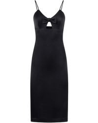 Mia Peculiar - Bow Crepe Midi Dress - Lyst