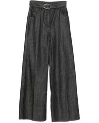 Twinset - Belted Wide-Leg Jeans - Lyst