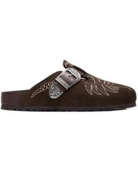 Birkenstock - X Etro Boston Embroidered Buckle-Fastening Mules - Lyst