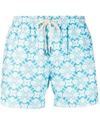 Peninsula - Geometric-Print Swim Shorts - Lyst