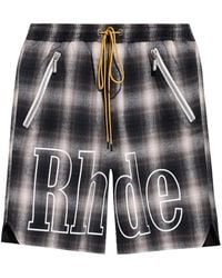 Rhude - Plaid Logo Short Pants For - Lyst