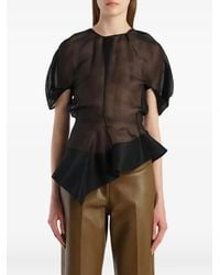 KHAITE - Rumi Draped Silk Organza Top - Lyst