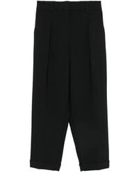 Psophia - Pleated Cuffed-Hem Cropped Trousers - Lyst