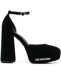 Love Moschino - 120mm Velvet Leather Pumps - Lyst