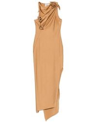 Coperni - Asymmetric Dress With Knotted Fabric Flowers - Lyst