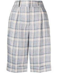 Peserico - High-waist Linen Shorts - Lyst