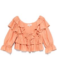 Chloé - Silk Ruffle Top - Lyst