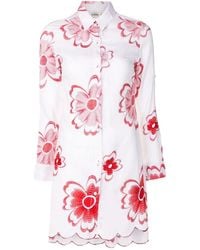 Amir Slama - Floral-Embroidered Shirt Dress - Lyst