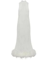 Self-Portrait - Racer-Back Feather Knit Midi Dress - Lyst