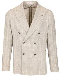 Tagliatore - Double-Breasted Striped Jacket - Lyst