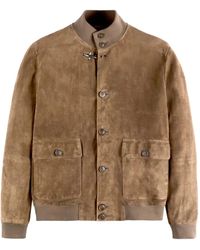 Fay - Suede Bomber Jacket - Lyst