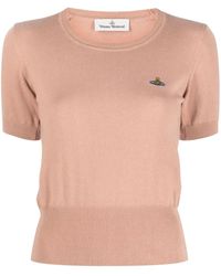 Vivienne Westwood - Orb-Embroidered Knitted Top - Lyst
