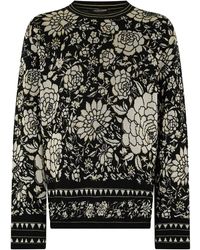 Roberto Cavalli - Floral-Pattern Wool Sweater - Lyst