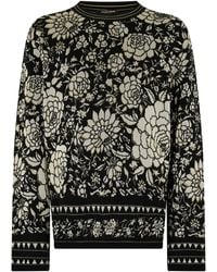 Roberto Cavalli - Floral-Pattern Wool Sweater - Lyst