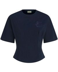 Etro - Pegaso-appliqué Cotton T-shirt - Lyst