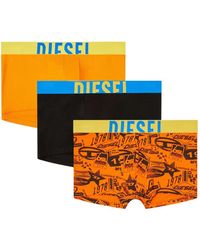 DIESEL - Logo-Waistband Graphic-Print Boxer Briefs (Set Of Three) - Lyst