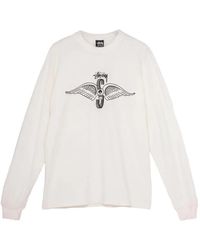 Stussy - Skull Wings Pigment-Dyed T-Shirt - Lyst