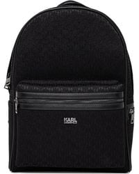 Karl Lagerfeld - Mochila negra texturizada - Lyst