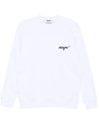 MSGM - Logo-Embroidered Sweatshirt - Lyst