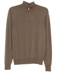 Canali - Stand-Collar Zip-Up Sweater - Lyst