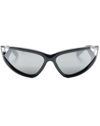 Balenciaga - Side Xpand Mirror Oval-frame Sunglasses - Lyst