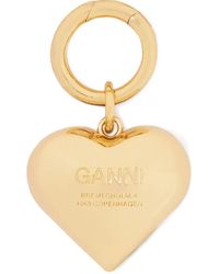 Ganni - Llavero con estampado de leopardo y corazón - Lyst