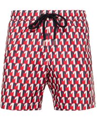 Moncler - Geometric-print Swim Shorts - Lyst